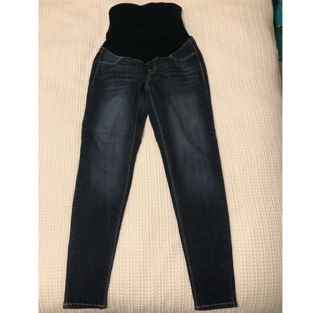 1822 Denim maternity dark wash ankle skinny jeans